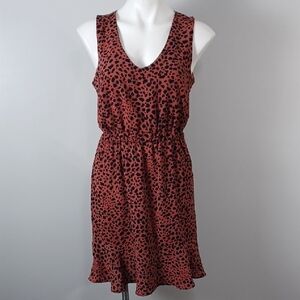 THE VANITY ROOM sleeveless cheetah animal print dress w/ lining.  Size SMALL